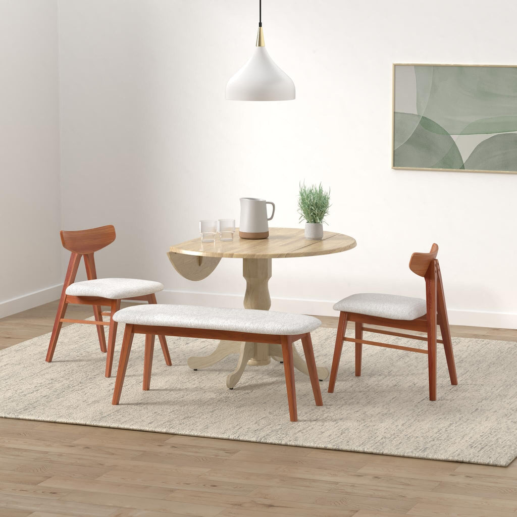 42" Solid Wood Drop Leaf Pedestal Dining Table