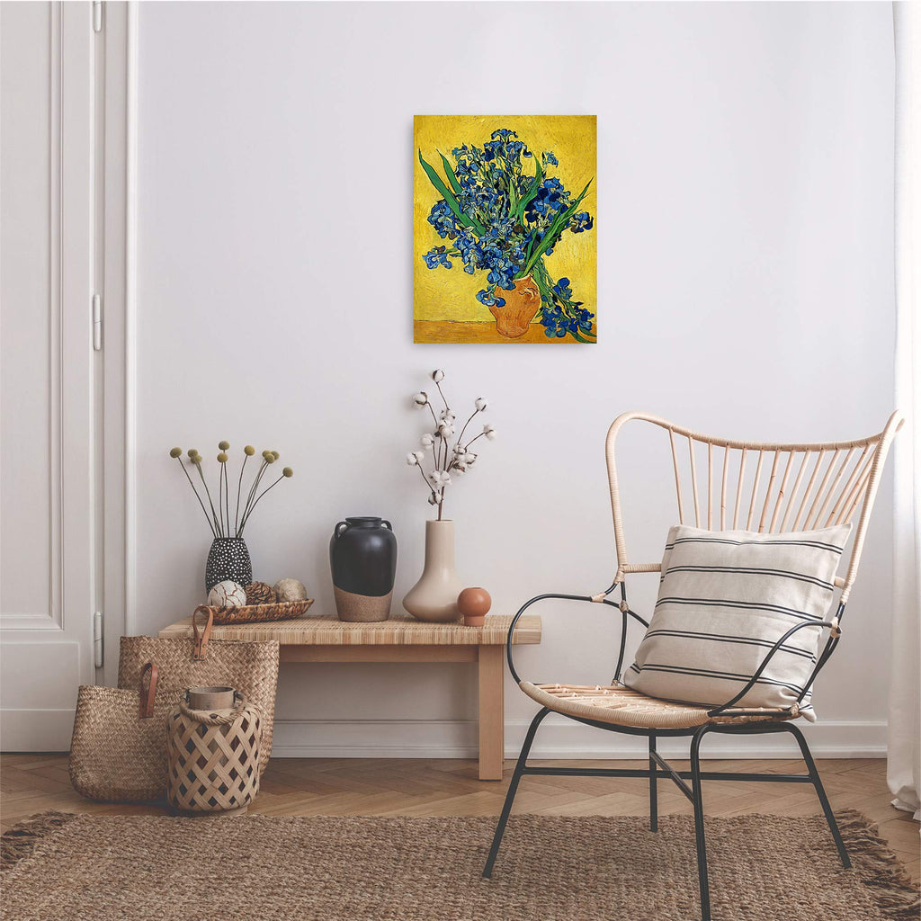 Irises Vase Flower by Vincent Van Gogh. The World Classic Art Reproductions, Giclee Canvas Prints Wall Art Decor