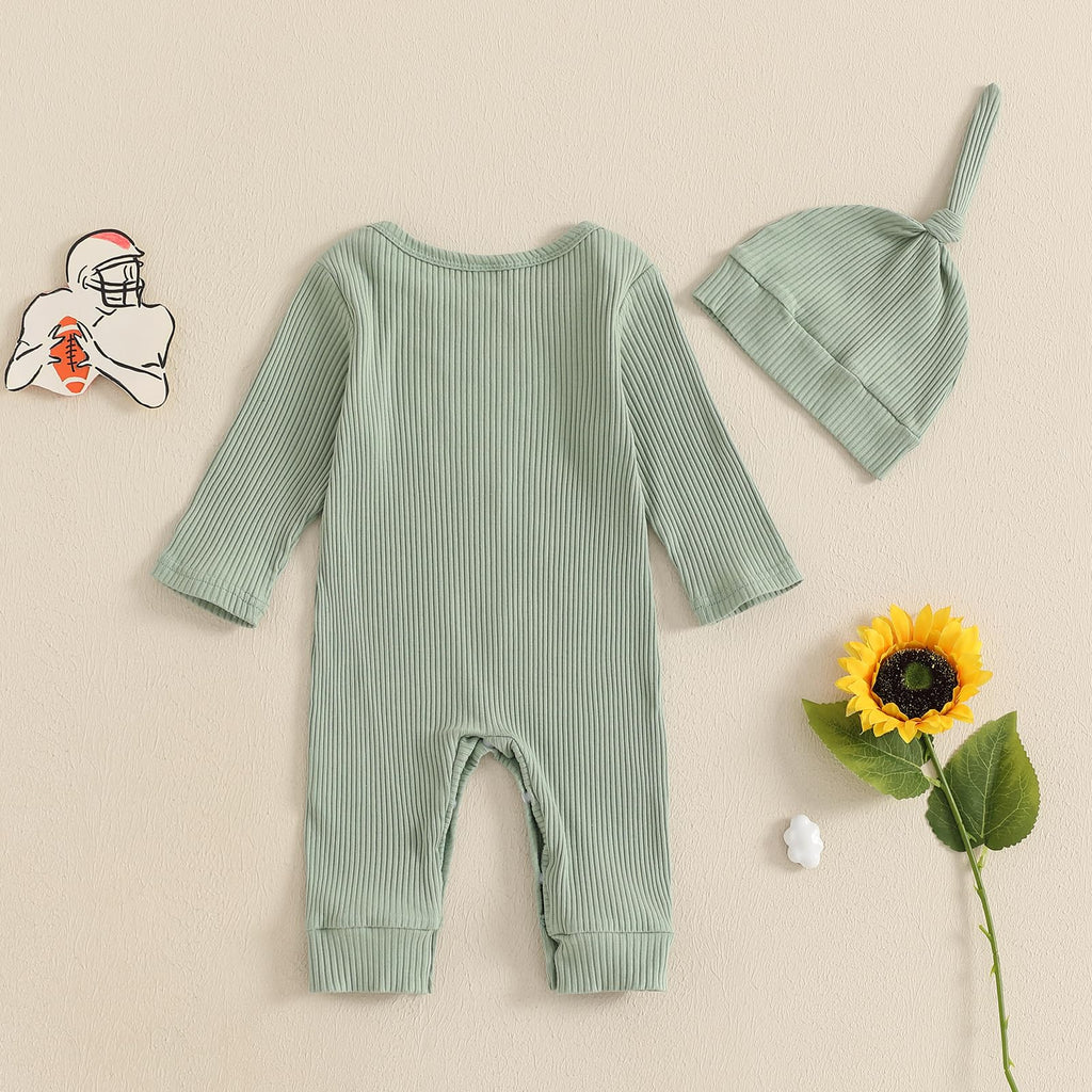 Newborn Boy Clothes Baby Boy Coming Home Hospital Outfit Little Dude One Piece Romper Jumpsuit+Hat Clothing Set