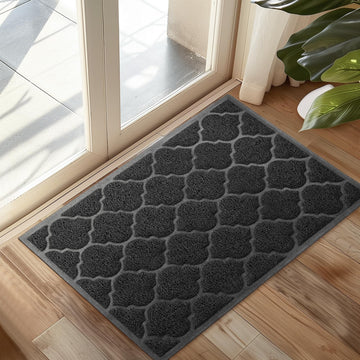 Door Mat, 24x36, Black, Indoor Outdoor Front Entryway Doormat