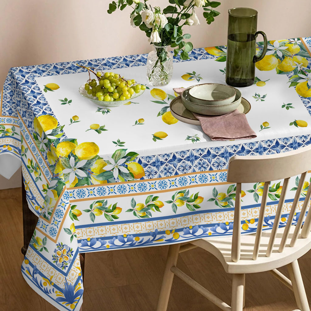 Lemon Tablecloth 60x84 Inch Rectangle - Italian Summer Decor