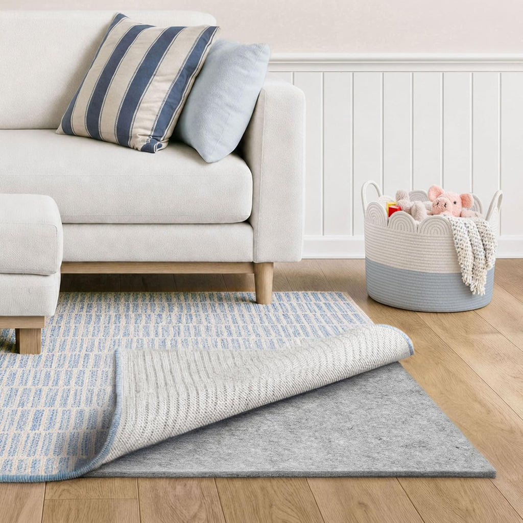 Basics - 9'x12' - 1/4" Thick - 100% Felt - Protective Cushioning Rug Pad - Safe for All Floors and Finishes Including - Set of 108