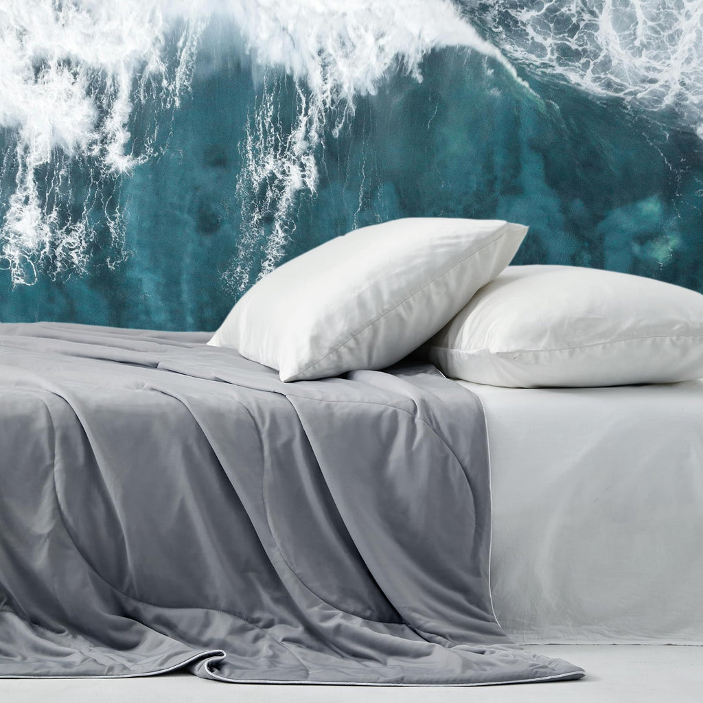 Cooling Comforter Queen Size, Grey Cooling Blanket for Hot Sleeper