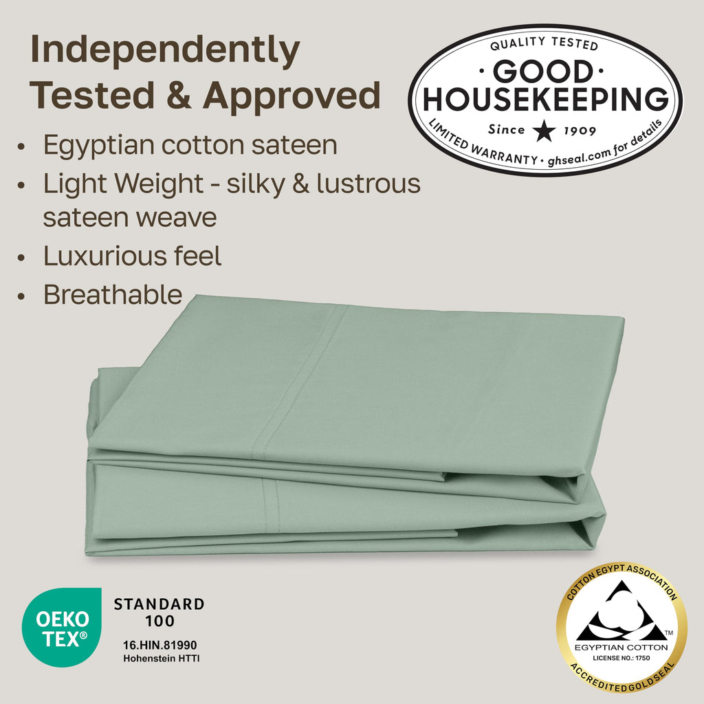 100% Egyptian Cotton 2-Pack Pillowcases Queen