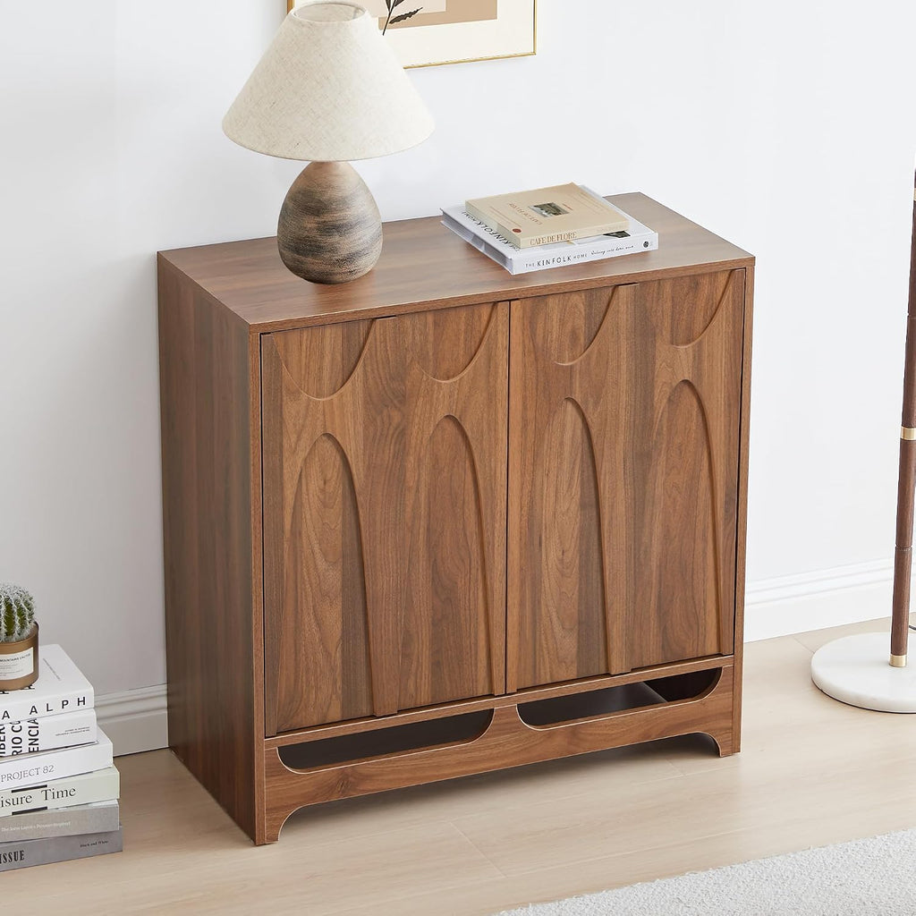 Sideboard Buffet Cabinet with Storage, 31.5" Mid Century Modern Storage Cabinet with Adjustable Shelf and 2 Doors