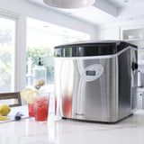50 lb. Countertop Ice Maker | Portable Bullet Ice Machine | 12 Cubes in 7 Minutes, 3 Ice Sizes | Stainless Steel