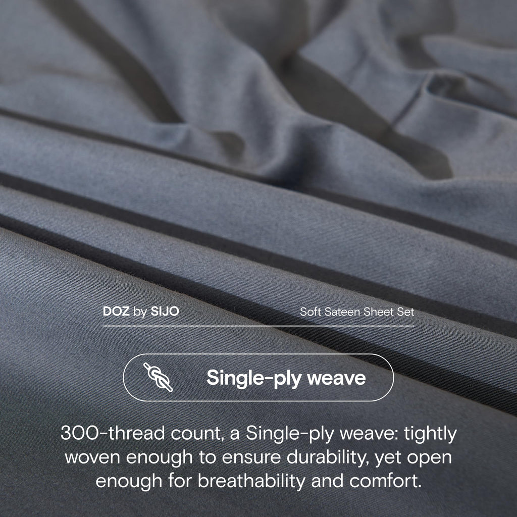 DOZ 100% Long Staple Cotton Duvet Cover Set, Soft Sateen Weave Cotton, Smooth, Breathable, Hotel Comfort, 90"x90", 8