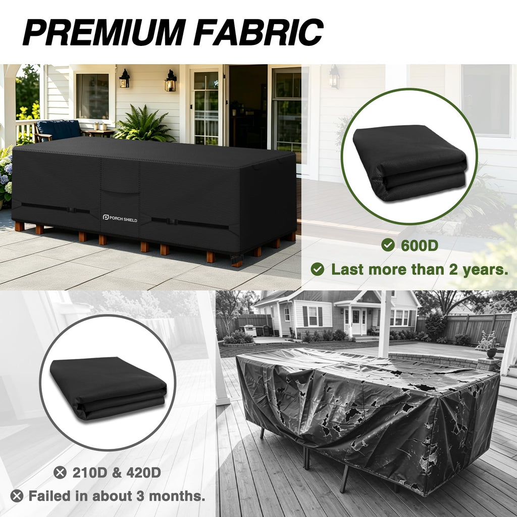 Waterproof Rectangular Patio Table Cover 108 x 70 inch, Black