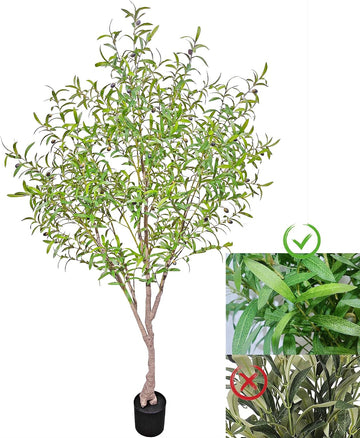 6.5 Ft Artificial Olive Tree - Tall Fake Plants, Realistic Faux Indoor Plants with Pot, Decorative Trees & Foyer Decor