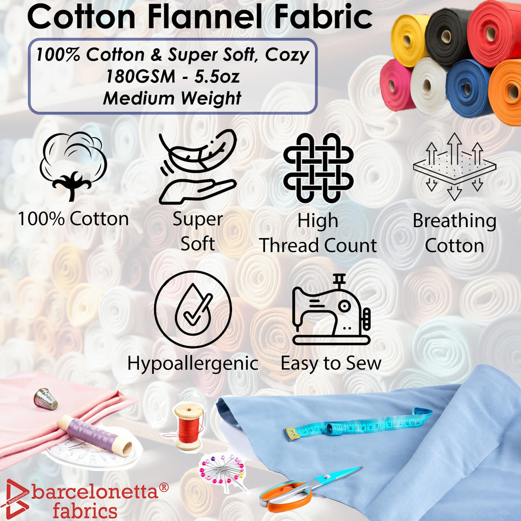 100% Cotton Flannel Fabric | Super Soft - Medium Weight | Solid | Arts & Crafts | for Sewing (Olive, 2 Yards)