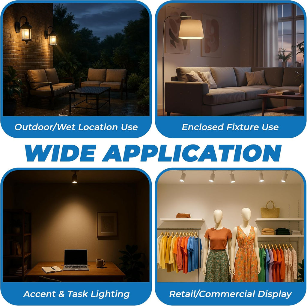 PAR20 LED Bulbs 7W, 50W Equivalent, 3000K, Dimmable, 4-Pack
