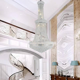 18-Lights 3 Layers Large Chrome Classic Empire Style K9 Crystal Ball Chandelier Decorative Light Fixture for High Ceiling Living Room Foyer Stair Entryway (D27.6 * H59 inches) A108-B0DB7K1HQ1