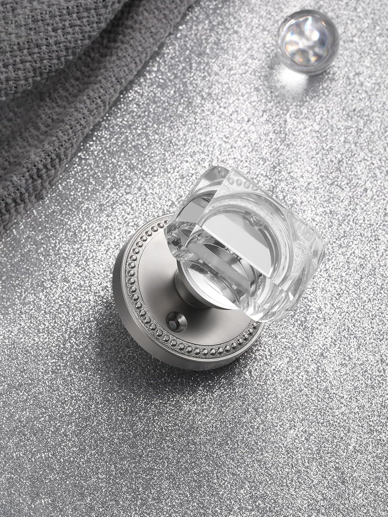 Satin Nickel Door Knobs Crystal Door Knob Brushed Nickel Passage Door Knobs Square Glass Silver Interior Door Knob