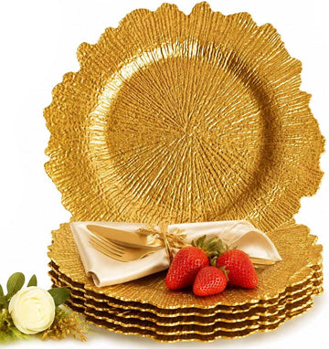 Gold Charger Plates, 13" Gold Chargers for Dinner plates - Set of 15