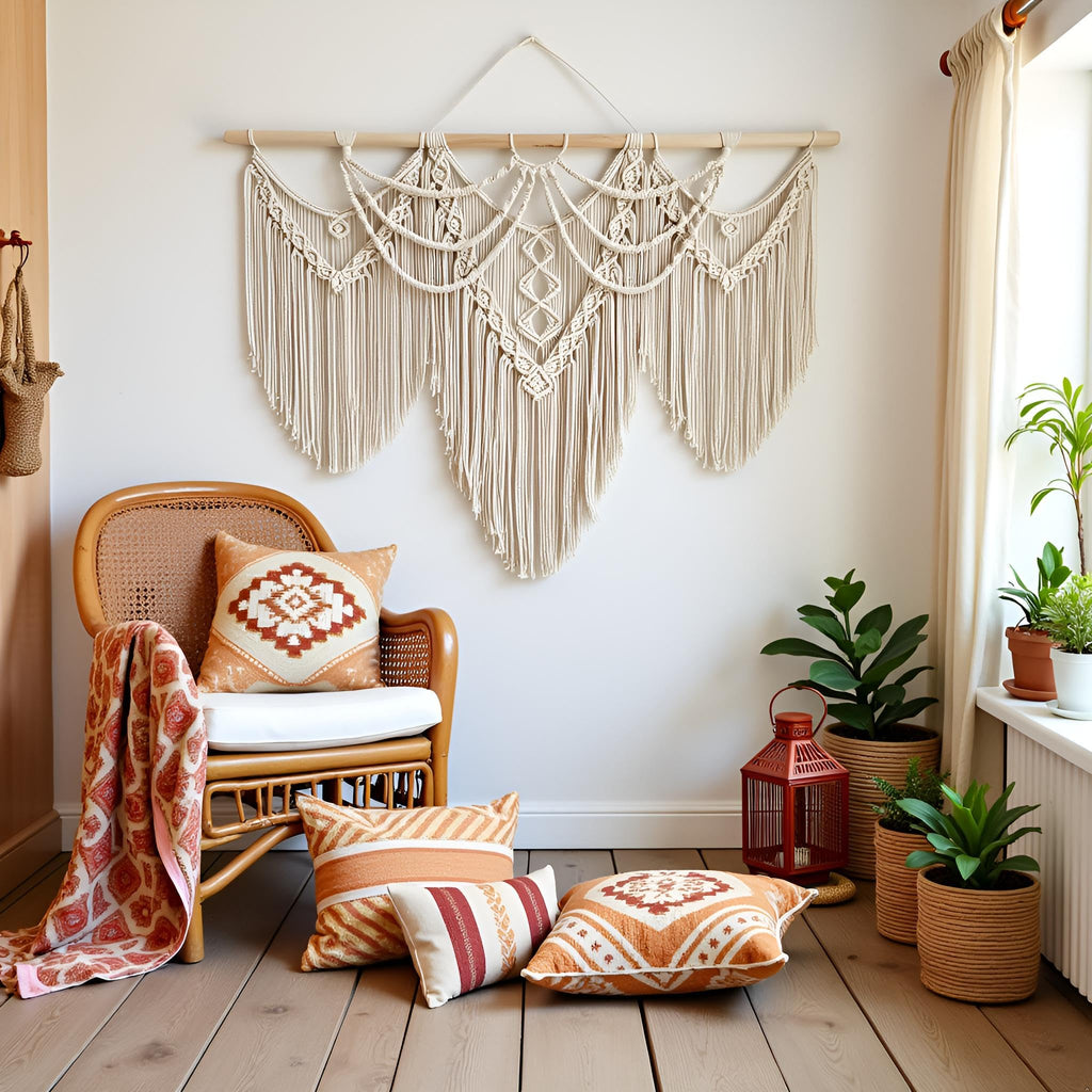 Large macrame wall hanging - Boho Tapestry Macrame Wall Decor Art- Chic Bohemian Woven Tapestry Home Decoration