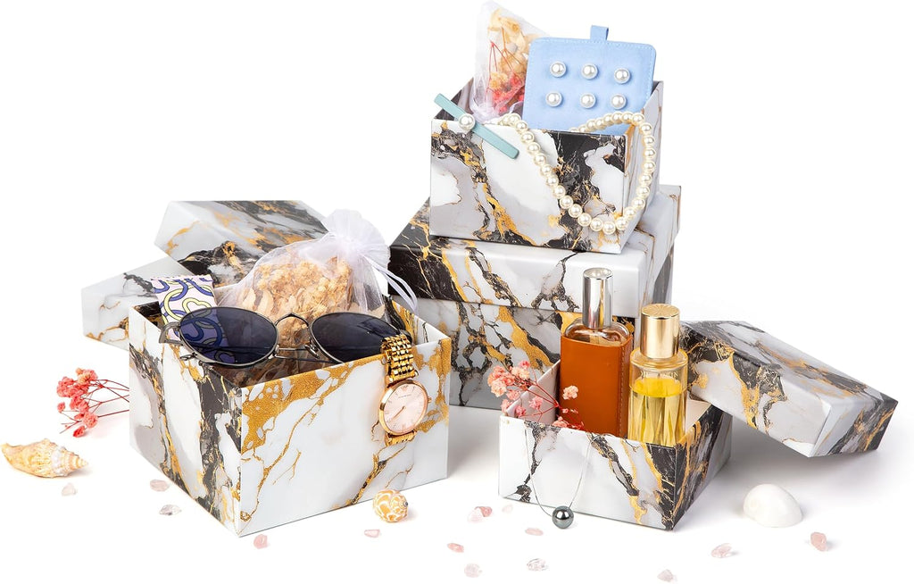 Square Gift Boxes with Lids Set - Set of 4