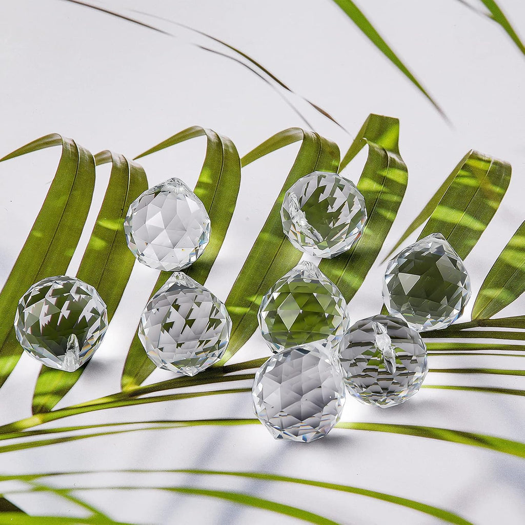 Crystal Prism Ball Sun Catcher - 20 Pack 30mm Hanging Decor for Windows, Wedding, Home, Feng Shui