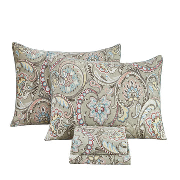 Paisley Sheets Set Twin XL Boho Paisley College Bedding Luxurious Bohemian Damask Dorm Bedding 100% Egyptian Cotton