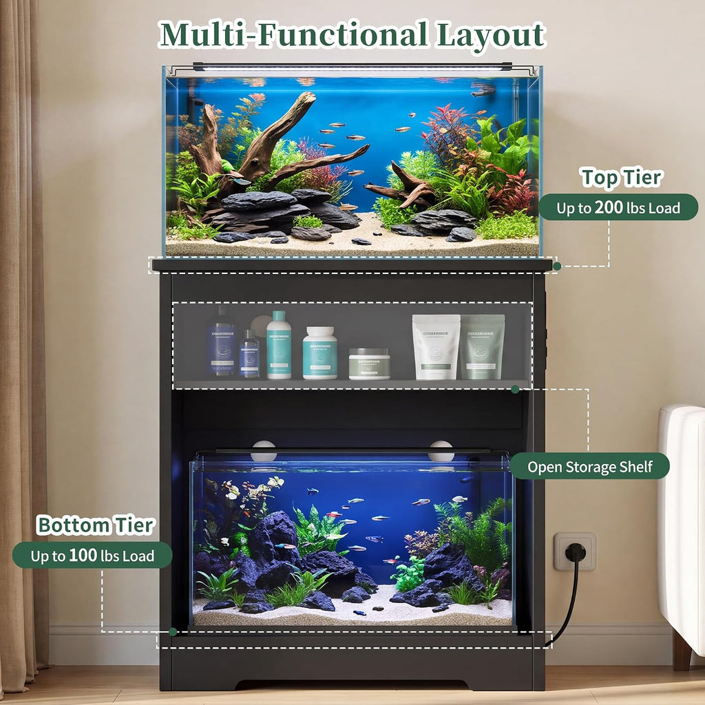 10-20 Gallon Fish Tank Stand, Aquarium Stand with Storage