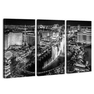 Las Vegas Skyline Wall Black and White City Framed Canvas Prints