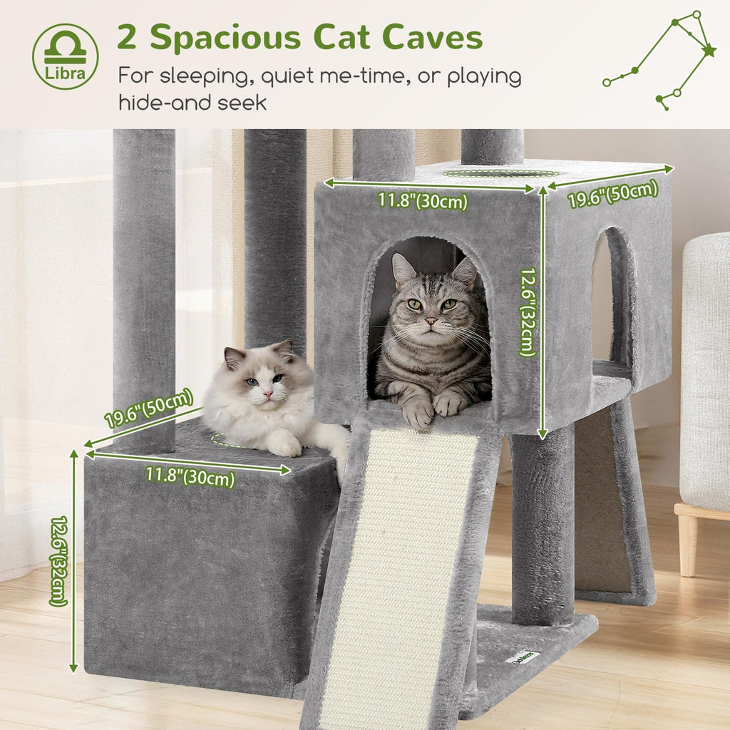 Heavy Duty Cat Tree for 20lbs Large Adult Cats, Light Grey