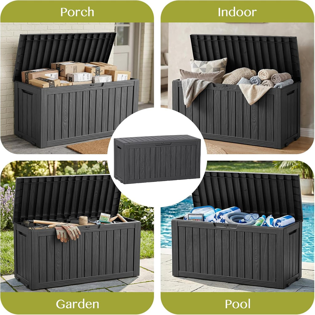85 Gallon Package Delivery Boxes Secure Large Parcel Drop Storage Deck Box Outdoor Waterproof UV Resistant Resin