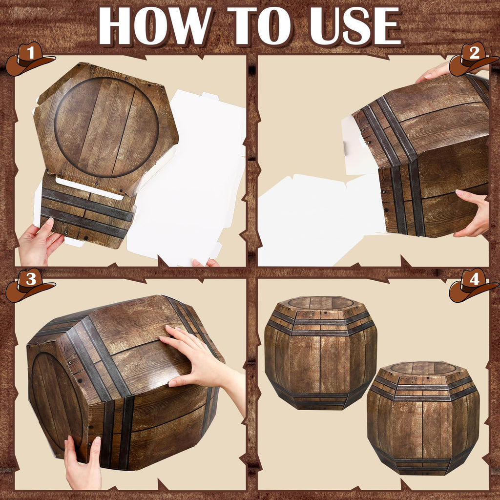 16 Pcs Hay Bales Boxes Western Party Decorations Wine Barrel