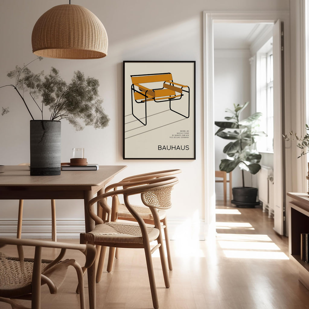 Art Wassily Chair Print - Bauhaus Poster - Minimal Art - Modern Gift for Men & Women - Great Wall Decor - 16x20