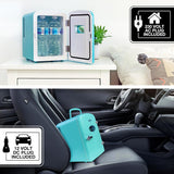 Retro Mini Fridge 4 Liter Green Portable Refrigerator for Bedroom Office Dorm Skincare Table Top Beverage Cooler