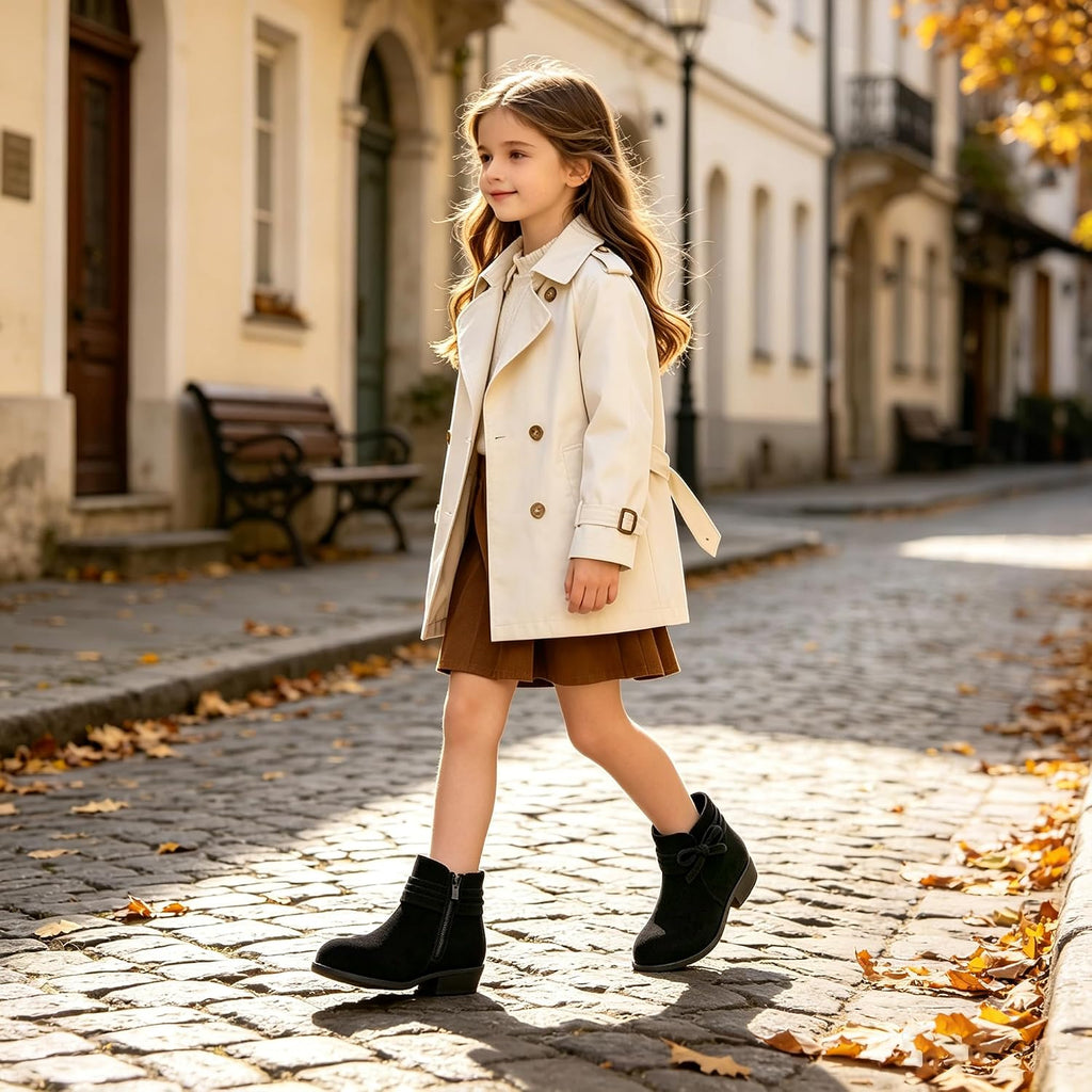 Girls Ankle Boots Warm Side Zipper Booties