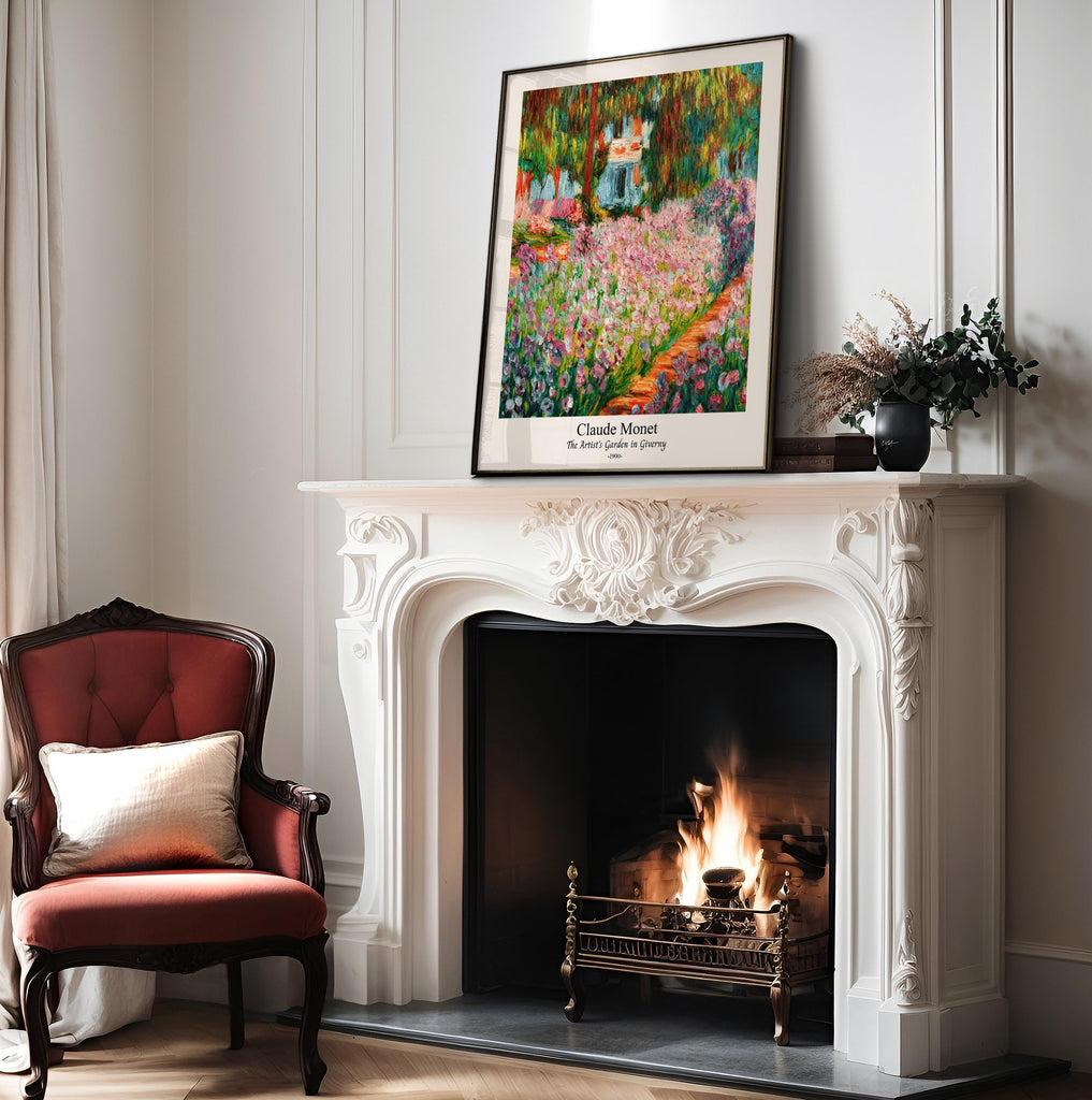 Master Vintage Claude Monet Poster - Retro The Artist's Garden in Giverny Print - Flower Painting - Fine Art