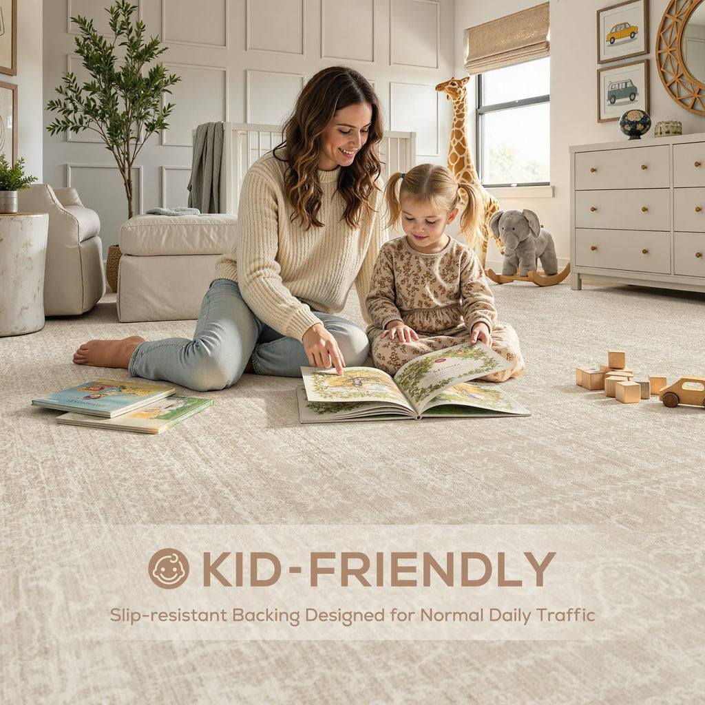 Neutral Area Rugs Washable, Beige