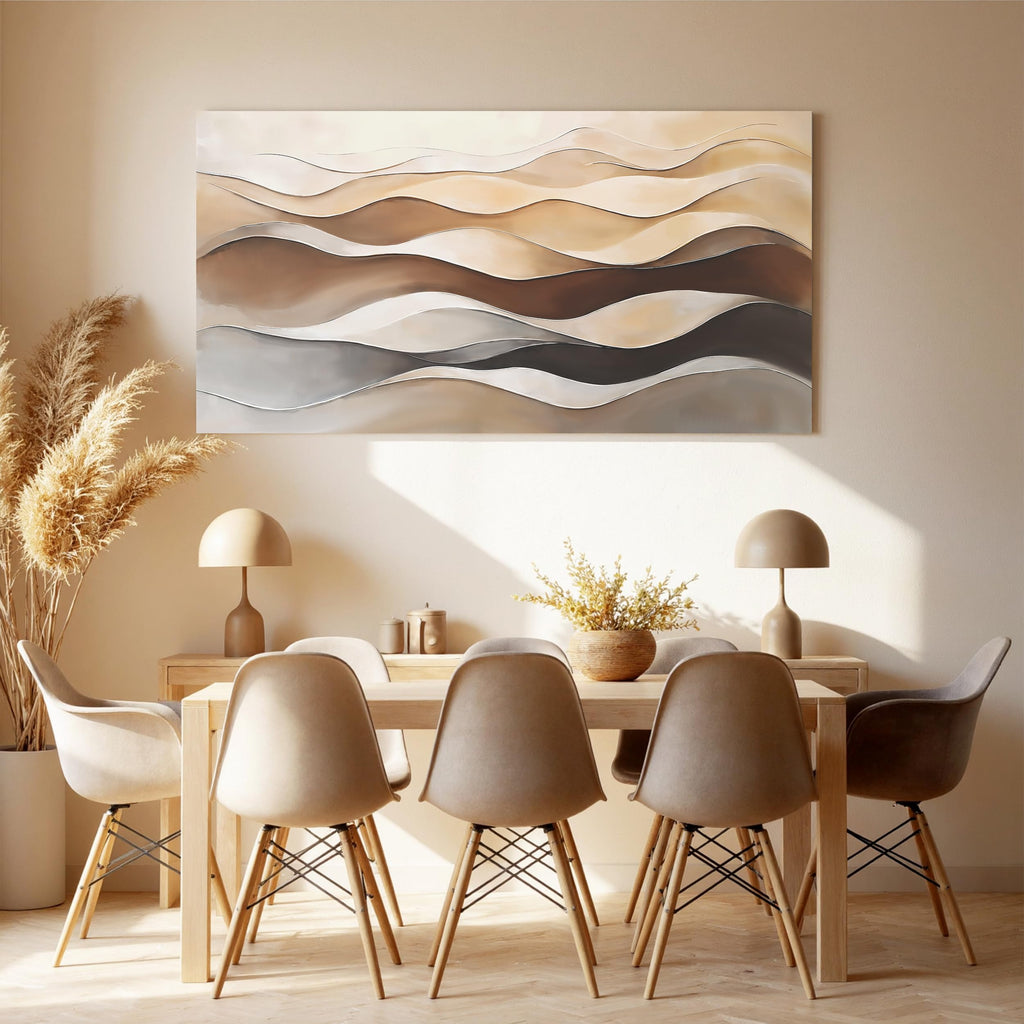 Brown White Abstract Canvas Wall Art Decor Prints 20"×40"