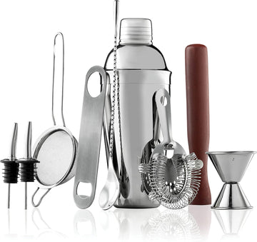 Stainless Steel Cocktail Shaker Set, 10-Piece Bartender Kit - Set of 14