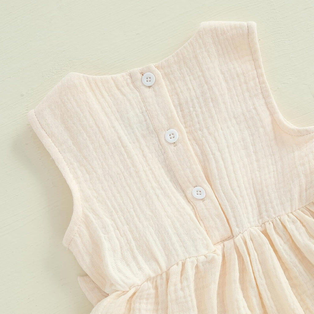 Toddler Girl Summer Outfits Solid Linen Outfit Two Bows Front Ruffle Tank Tops Shirts Shorts Cute Baby Girl Clothes