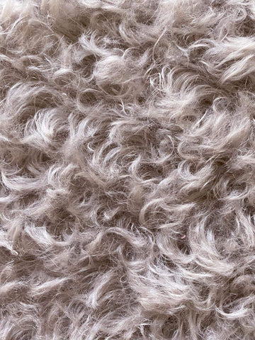 German 100% Mohair Fur Fabric for Teddy Bears DIY, Backing 100% Cotton (55 * 39.4 inch, 5973 Beige Curly)