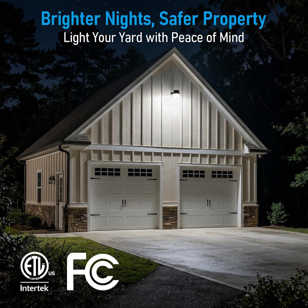 LED Barn Light Dusk to Dawn Area Lights Aluminum 5000K Bronze | Outdoor Security Flood Lighting with Photocell, ETL &
