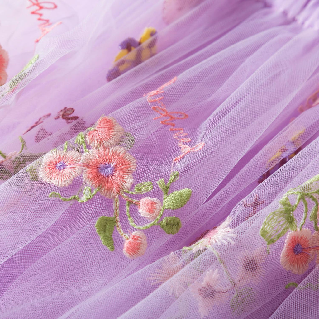 Baby Girl Tulle Dress Casual Flower Embroidery Toddler Dresses