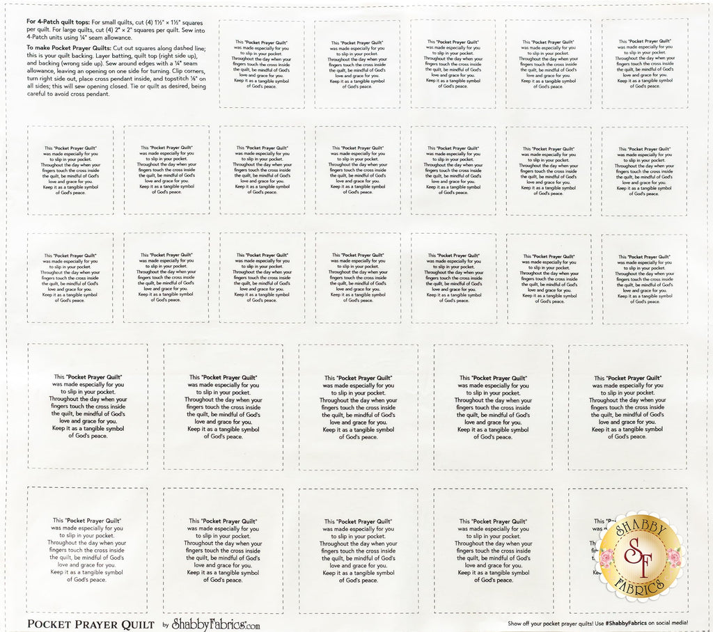 Pocket Prayer Quilt Panel (Natural)