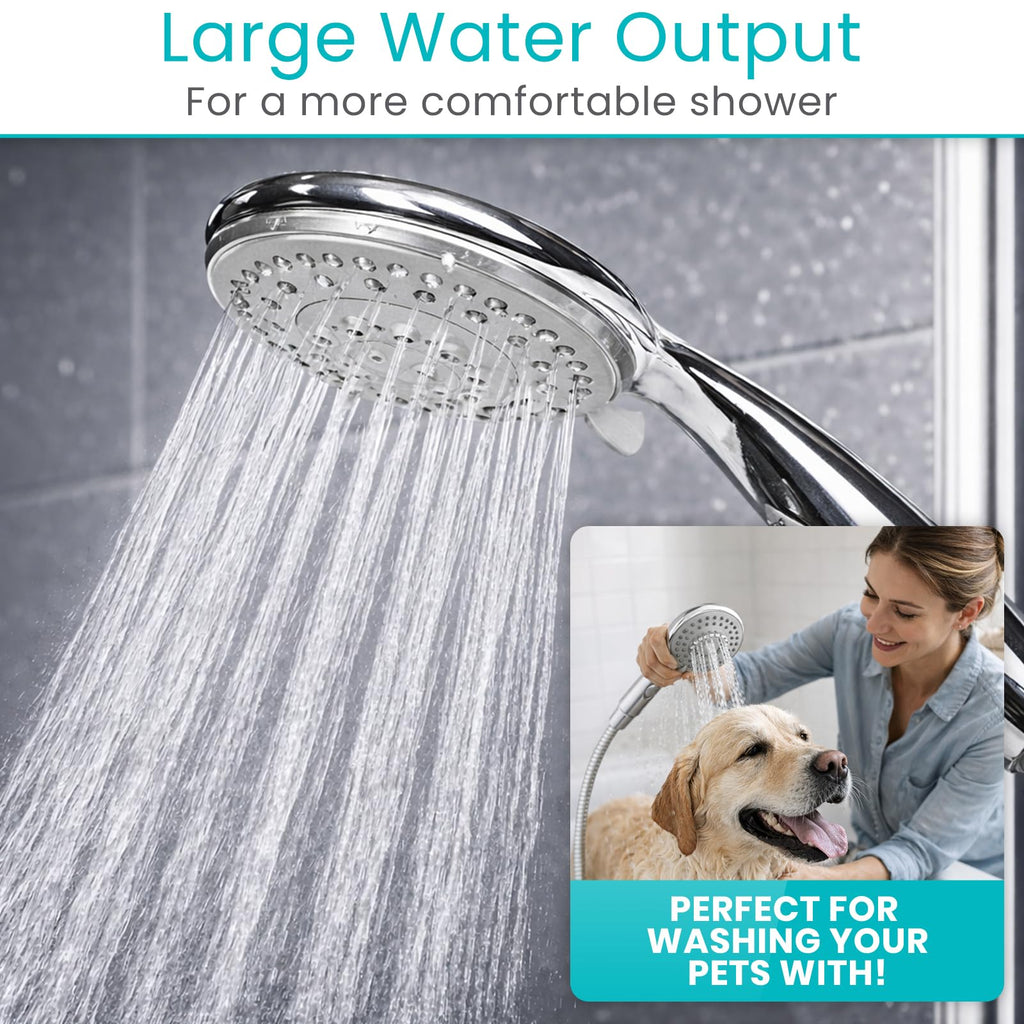 High Pressure Handheld Shower Head - Hand Held Showerhead with 6.5 ft