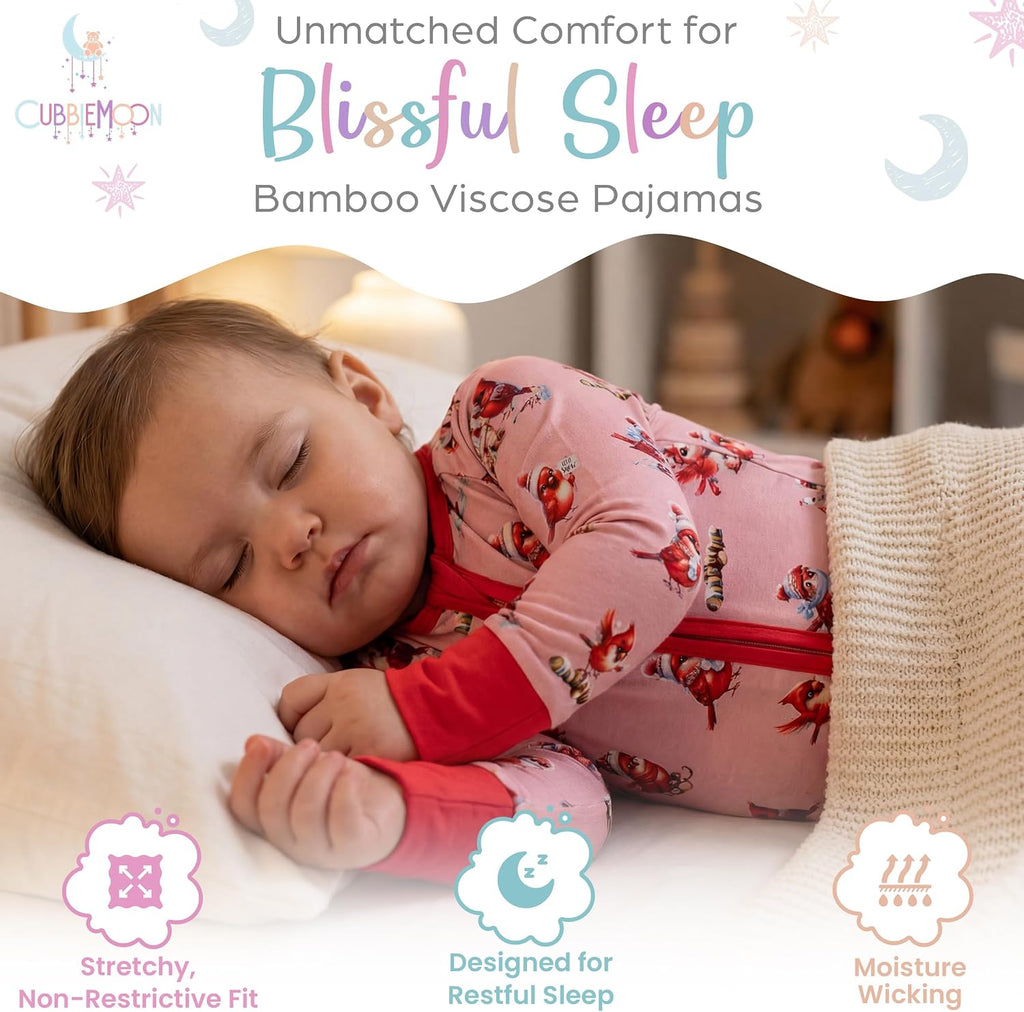 Bamboo Viscose Baby Pajamas 2 Way Zip for Diaper Change 0 to Soft Stretchy Sleeper 2 Pack