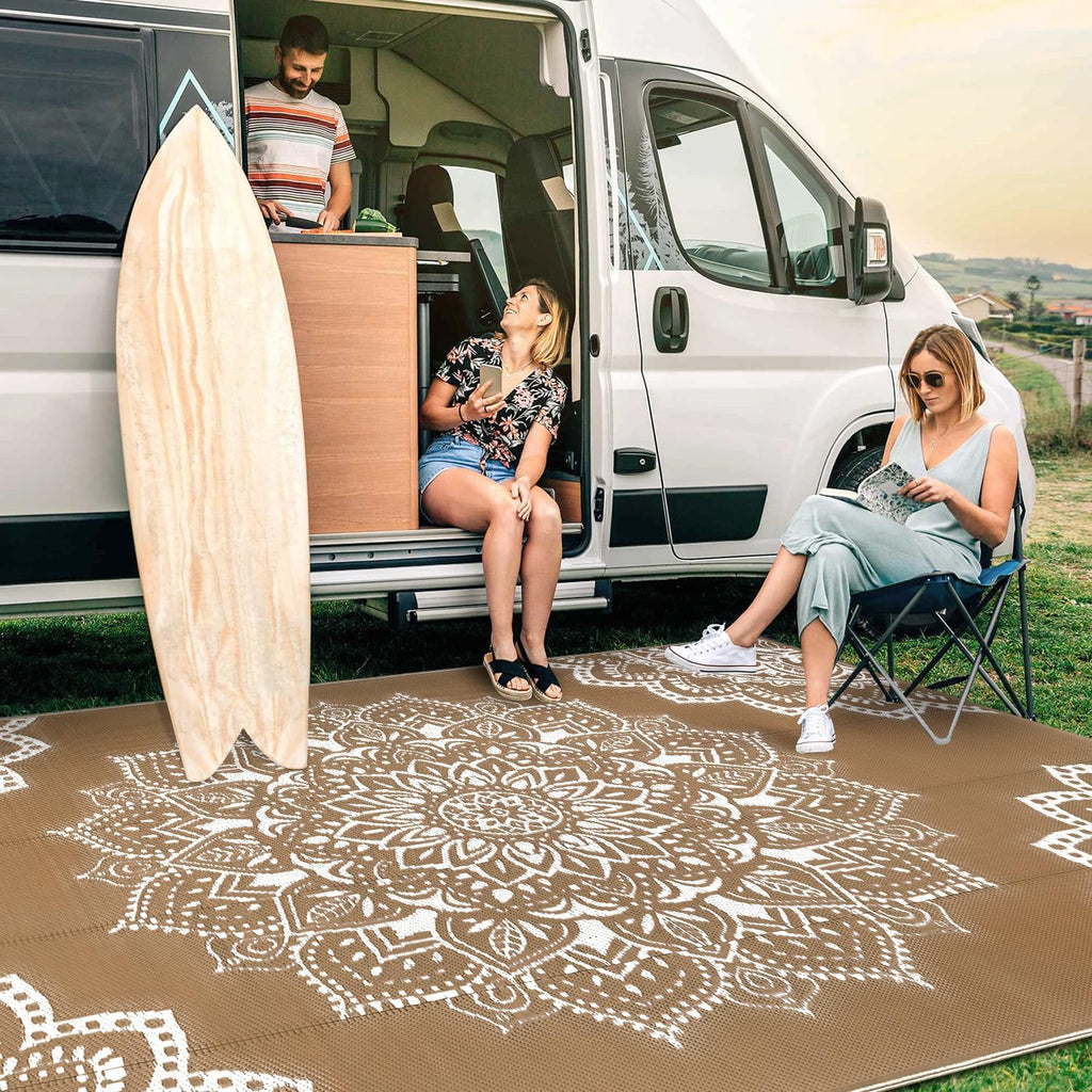 Waterproof Outdoor Rug, Reversible Plastic Straw Rug Clearance, Camping, RV Mat, Large Outside Rug Carpet for