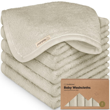 6-Pack Baby Washcloths, Soft Absorbent Washcloths for Face, Body (Stone)