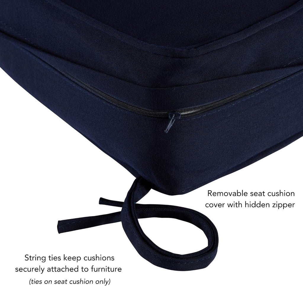 Outdoor 2-Piece Sunbrella Premium Deep Seat Cushion Set, Canvas Navy
