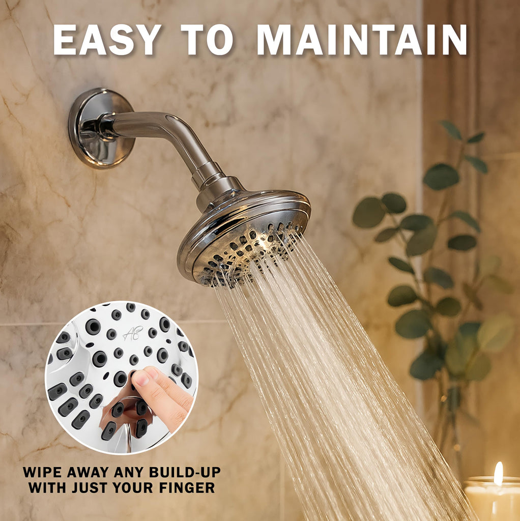 6 Function Luxury Shower Head - 1.8 GPM - Polished Chrome