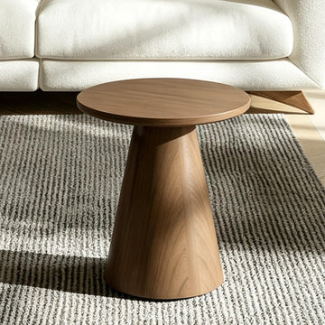 Round Solid Wood Luxury Coffee Table, Wabi-Sabi Minimalist