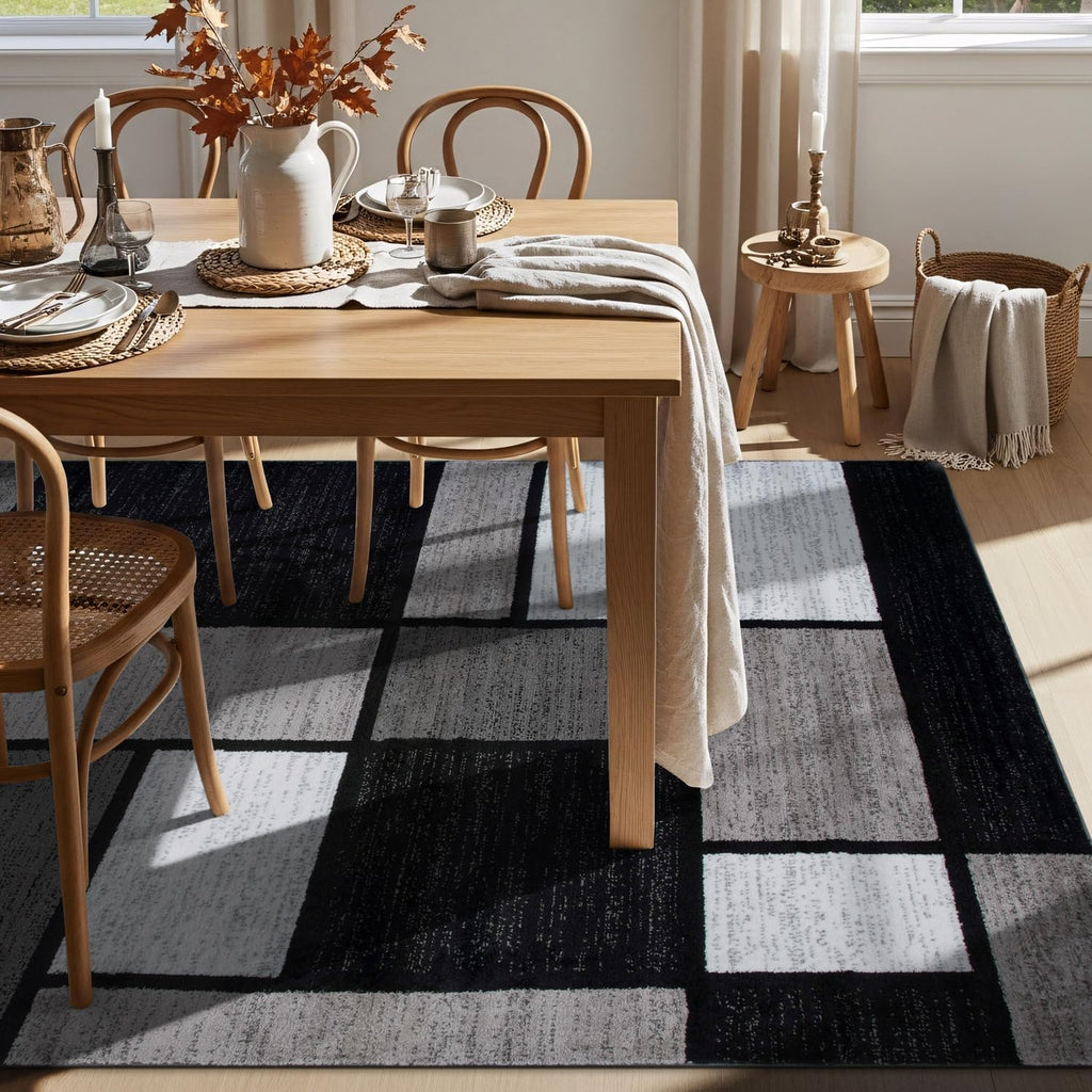 Contemporary Modern Boxes Design Area Rug