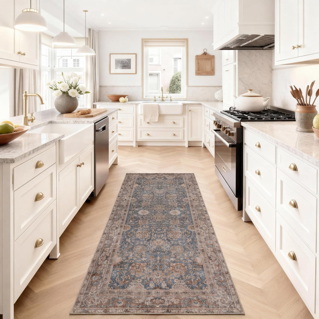 2'6"x7' Runner Rug, Washable Area Rug, Low Pile, Non-Slip Backing