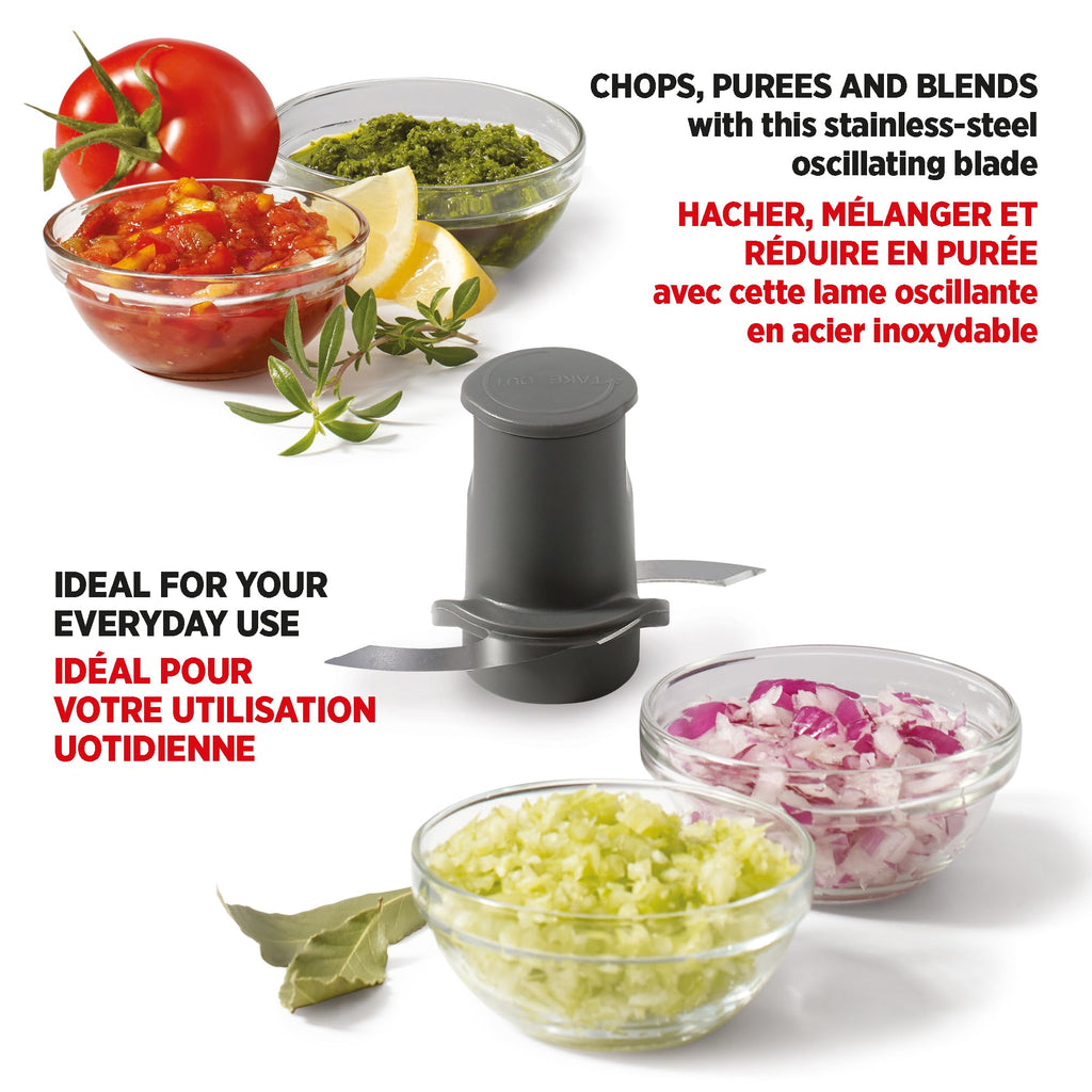 Electric Oscillating Food Processor - 4 Cups - Measuring Spoon - High, Low & Pulse Modes - 300W