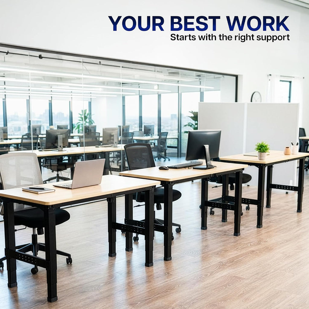 Premium Electric 4-Leg Dual Motor Standing Desk Frame for Table Tops up to 107 x 53 inches and 330 lbs, Memory